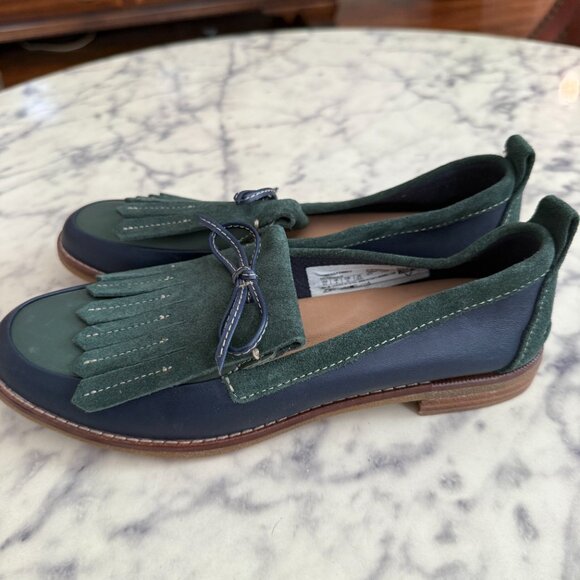 Sperry Navy/Green Seaport Penny Kiltie Loafer Shoes Womens Size US 6.5 - Picture 5 of 7